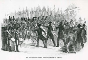 The Explosion of the German National Assembly in Stuttgart by Unbekannt Unbekannt